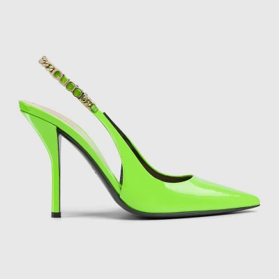 Gucci Signoria Slingback Pump In Green