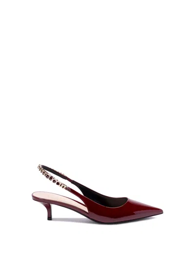 Gucci `signoria` Slingback Pumps In Red