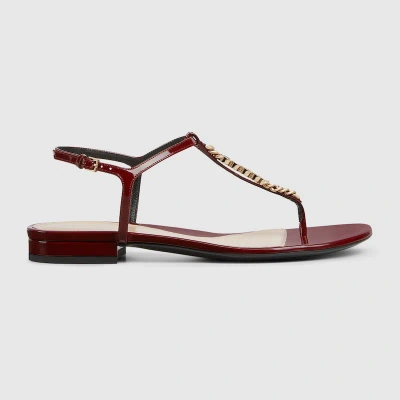 Gucci Signoria Thong Sandal In Bordeaux