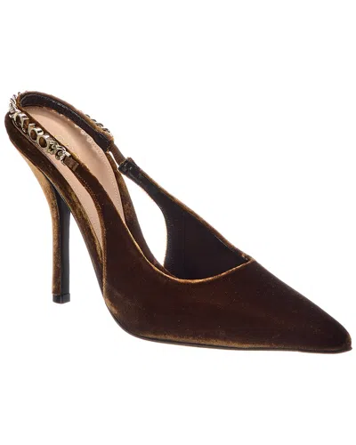 Gucci Signoria Velvet Slingback Pump In Brown