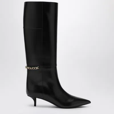 Gucci Signoria Leather Knee-high Boots In Black