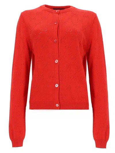 Gucci Silk And Cotton Cardigan For Women In Red