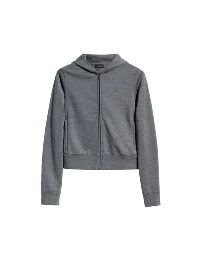 Gucci Silk And Cotton Jersey Zip-up Sweatshirt In Gray