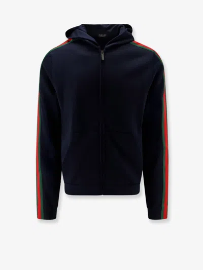 Gucci Web Cotton And Silk Jersey Jacket In Blue