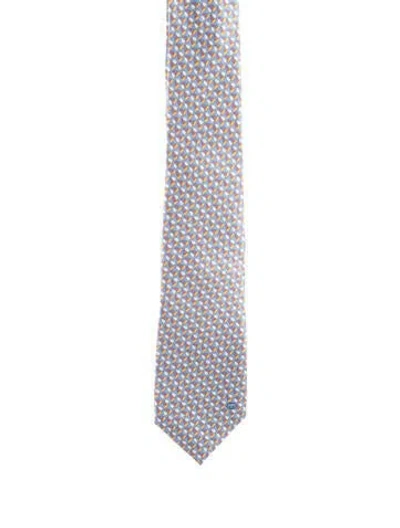 Pre-owned Gucci Silk Baseball Cap Print Tie  W/tags In Multi