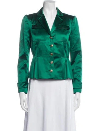 Pre-owned Gucci Silk Blazer In Green