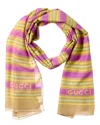 Gucci Silk-blend Scarf In Multi