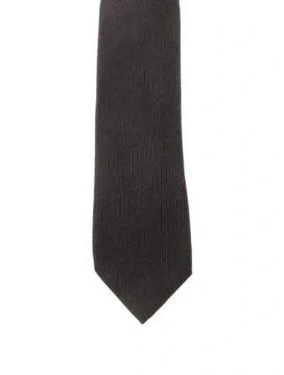 Pre-owned Gucci Silk Blend Tie In Black