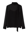 Gucci Women's Pussy-bow Silk Blouse Top In Black