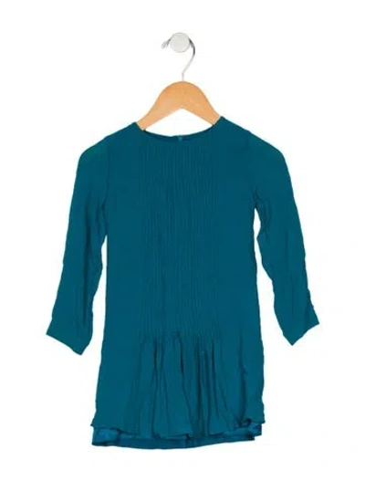 Pre-owned Gucci Babies' Silk Blue Long Sleeve Shirt