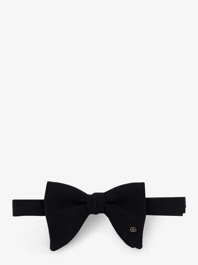 Gucci Silk Bow Tie In Black