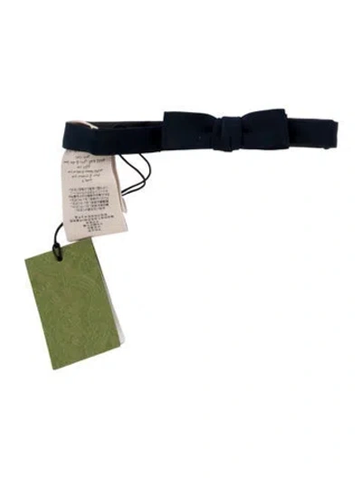 Pre-owned Gucci Silk Bow Tie In Blue