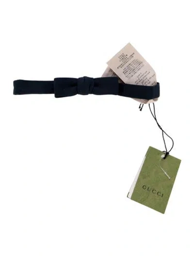 Pre-owned Gucci Silk Bow Tie In Blue