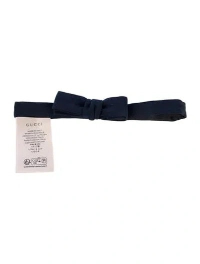 Pre-owned Gucci Silk Bow Tie W/tags In Blue