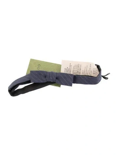 Pre-owned Gucci Silk Bow Tie W/tags In Blue