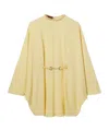 Gucci Silk Cady Dress With Horsebit Belt In Neutral