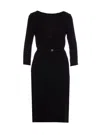 Gucci Women Silk Cady Mid-lenght Dress In Black