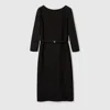 Gucci Women Silk Cady Mid-lenght Dress In Black
