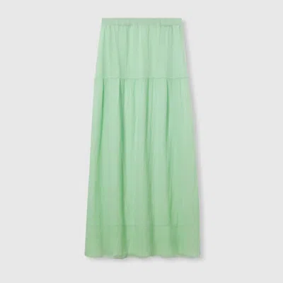 Gucci Silk Chiffon Creponne Skirt In Green