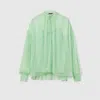 Gucci Silk Chiffon Creponne Top In Green