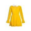 Gucci Peter Pan Collar Chiffon Mini Dress In Yellow