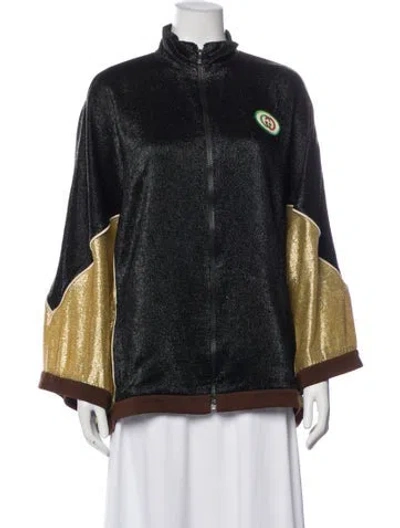 Pre-owned Gucci Silk Colorblock Pattern Jacket In Multi