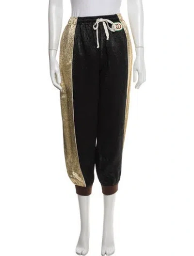 Pre-owned Gucci Silk Colorblock Pattern Sweatpants In Multi