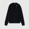 Gucci Silk Cotton Cardigan With Intarsia In Blue