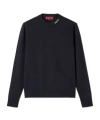 Gucci Silk Cotton Knit Sweater With Intarsia In Black