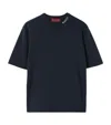 Gucci Silk Cotton T-shirt With  Intarsia In Blue