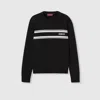 Gucci Men Silk And Cotton Sweater With Intarsia In Multi