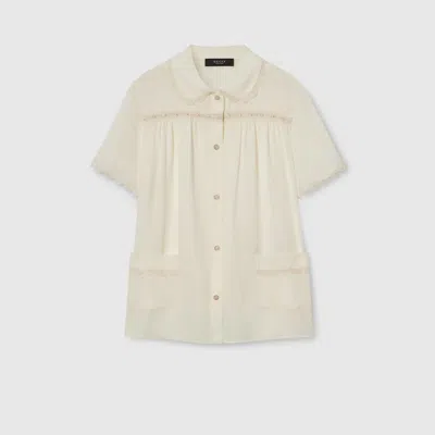 Gucci Silk Crpe De Chine Shirt In White