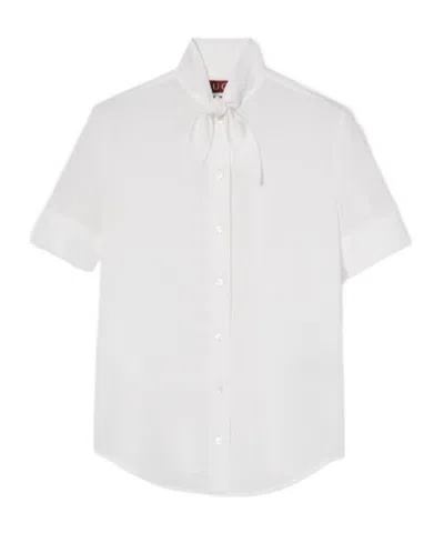 GUCCI SILK CRÊPE DE CHINE SHIRT WITH EMBROIDERY