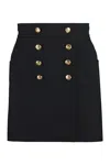 Gucci Button-up Crepe Skirt In Black