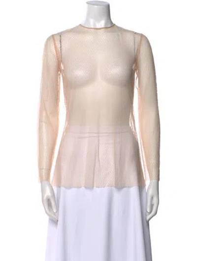 Pre-owned Gucci Silk Crew Neck Blouse In Neutral