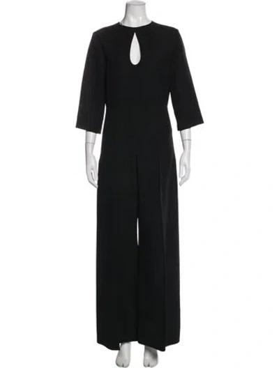 Pre-owned Gucci Silk Crew Neck Jumpsuit In Black