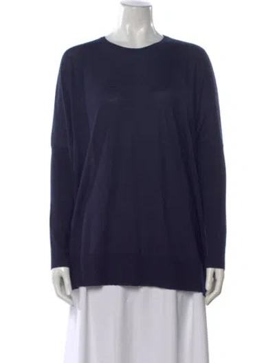 Pre-owned Gucci Silk Crew Neck Sweater In Blue
