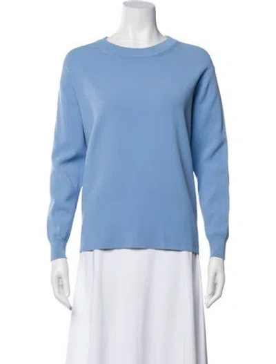 Pre-owned Gucci Silk Crew Neck Sweatshirt In Blue