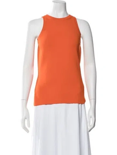 Pre-owned Gucci Silk Crew Neck Top In Orange