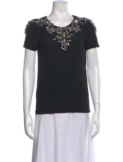 Pre-owned Gucci Silk Crew Neck T-shirt In Black