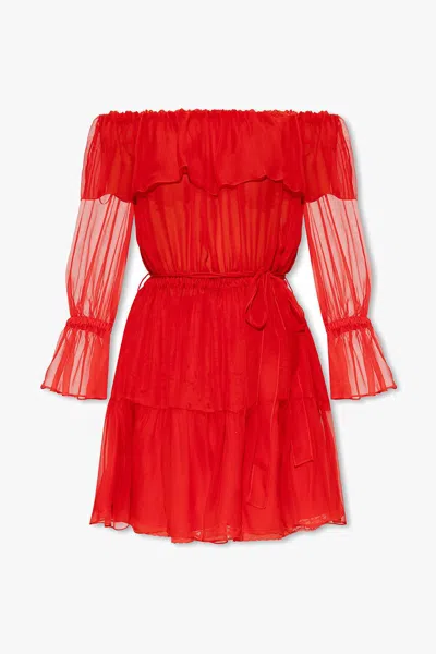 Gucci Silk Chiffon Dress In Red