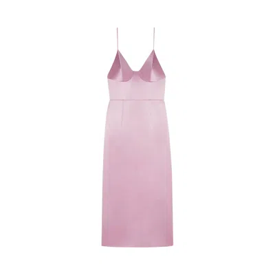 Pre-owned Gucci Silk Duchesse Midi-length Dress 'vintage Mauve' | Pink | Women's Size 40