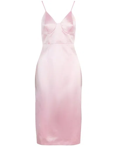 Gucci Silk Duchesse Midi Sleeveless Dress In Pink