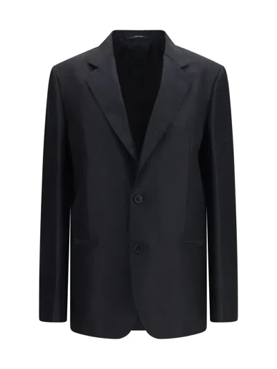 Gucci Silk Faille Blazer In Black