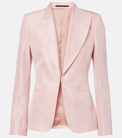 Gucci Silk Faille Blazer In Pink