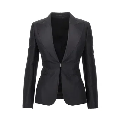 Gucci Silk Faille Jacket In Black