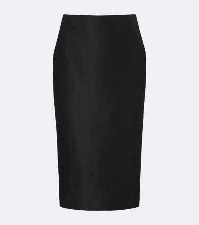 Gucci Silk Faille Pencil Skirt In Red
