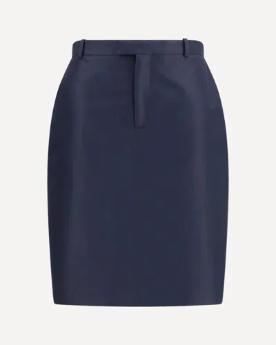 Gucci Silk Faille Skirt In Blue