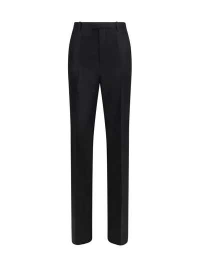 Gucci Silk Faille Trousers In Black