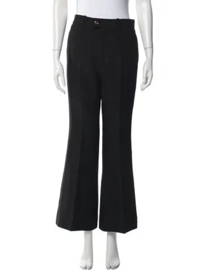 Pre-owned Gucci Silk Flared Pants In Black